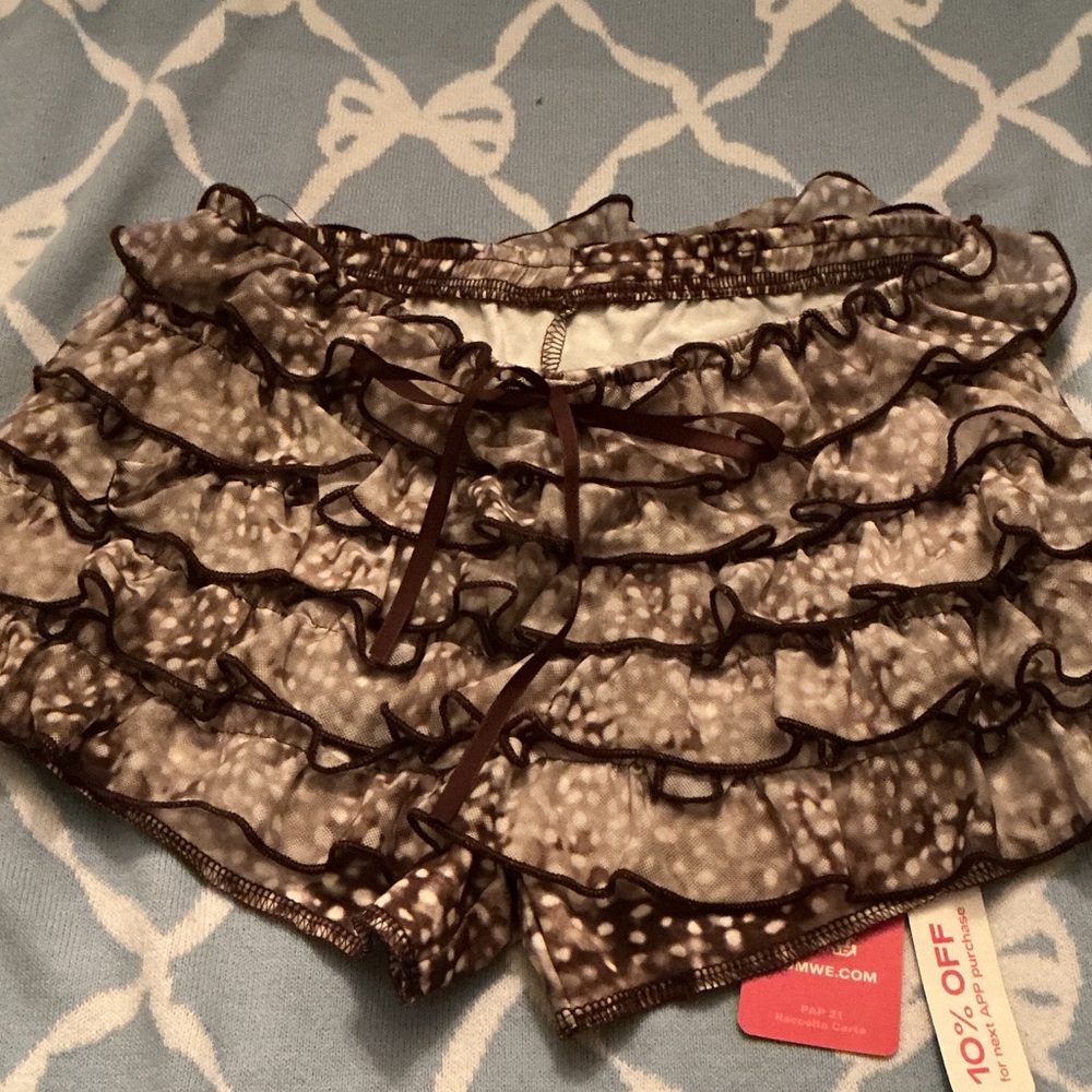 ROMWE Patterned Brown Shorts